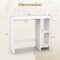 Costway Small Computer Desk with Storage Modern Writing Desk with Adjustable Shelf White/Black